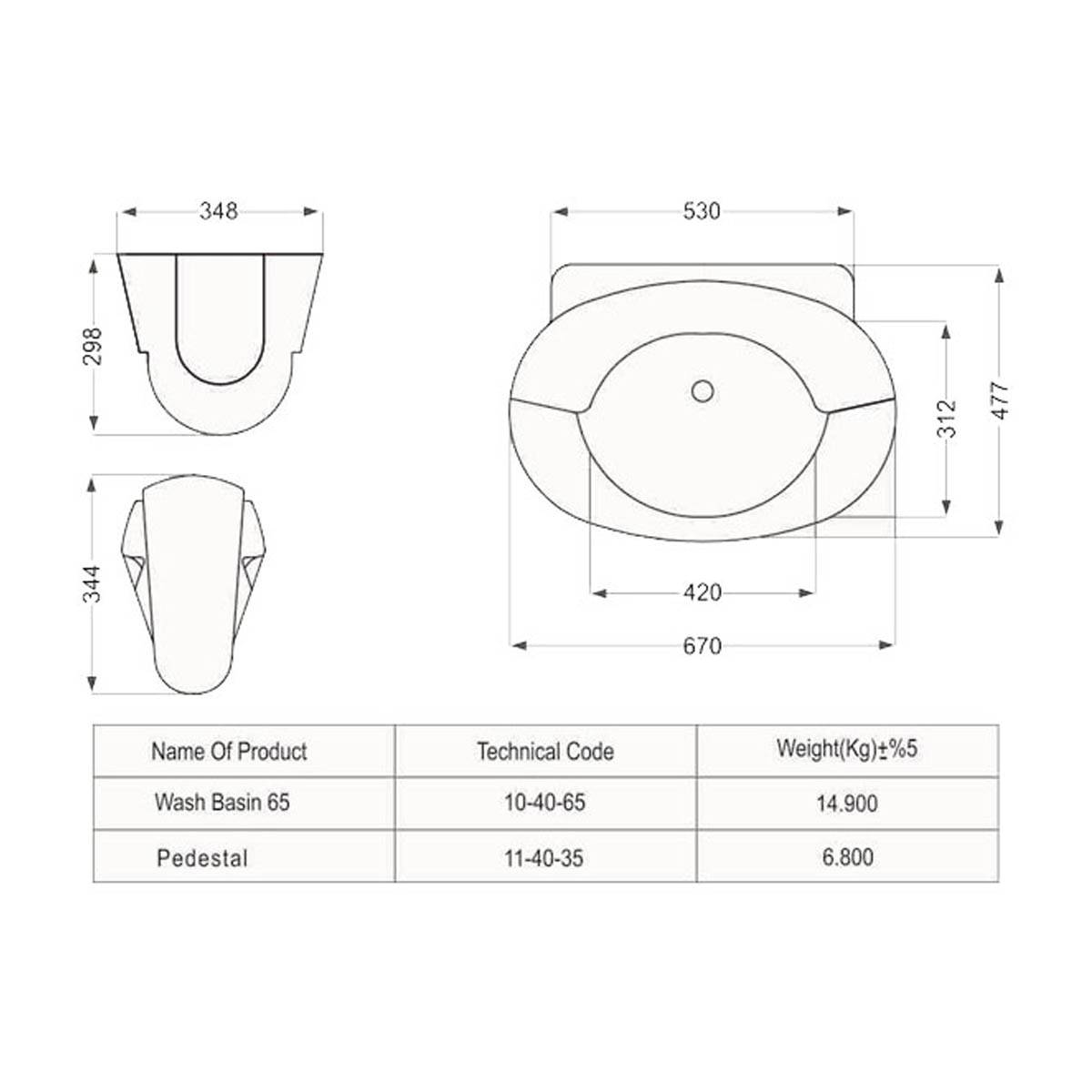 روشویی پایه دار رویال مروارید