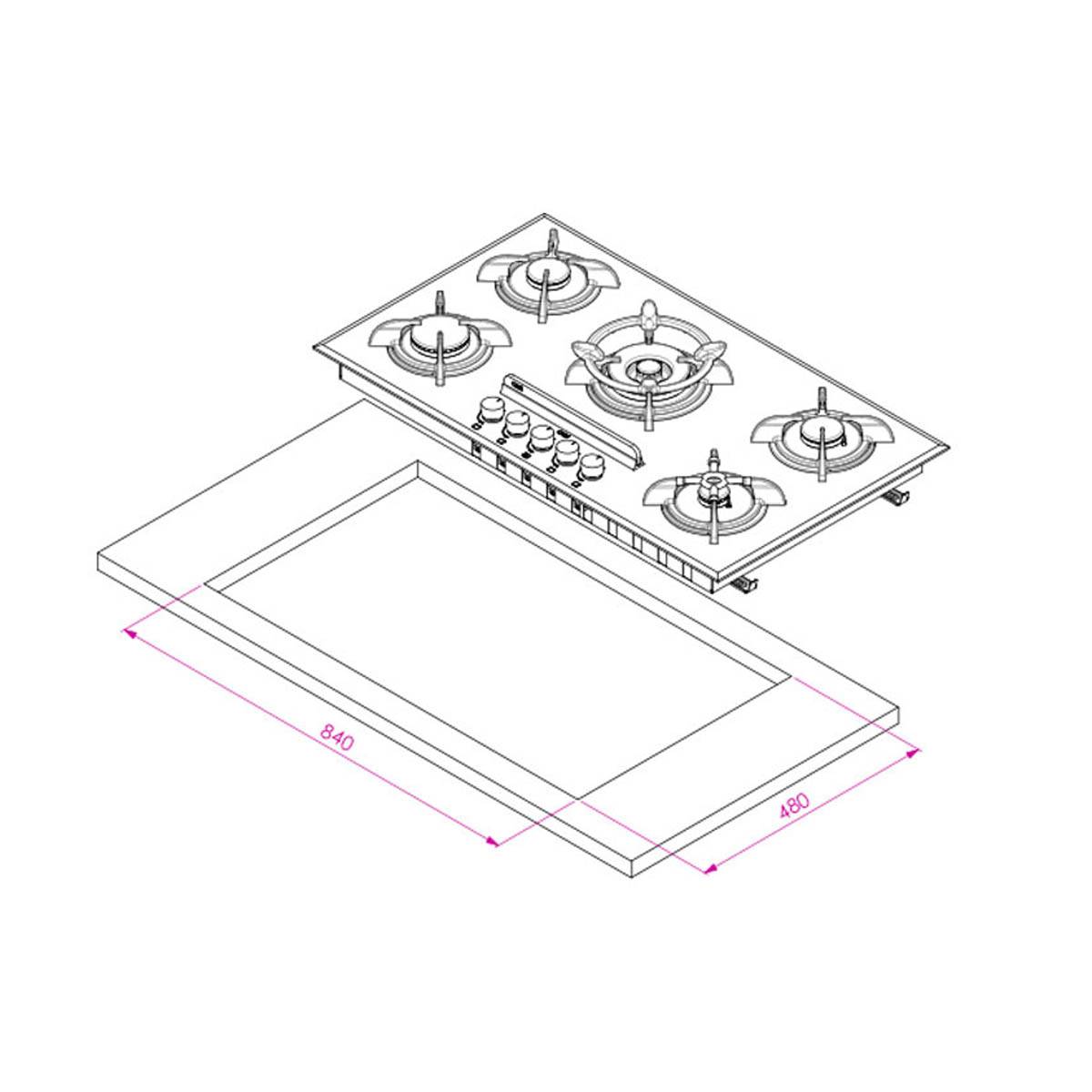 اجاق گاز صفحه ای شیشه ای IG8503 کن