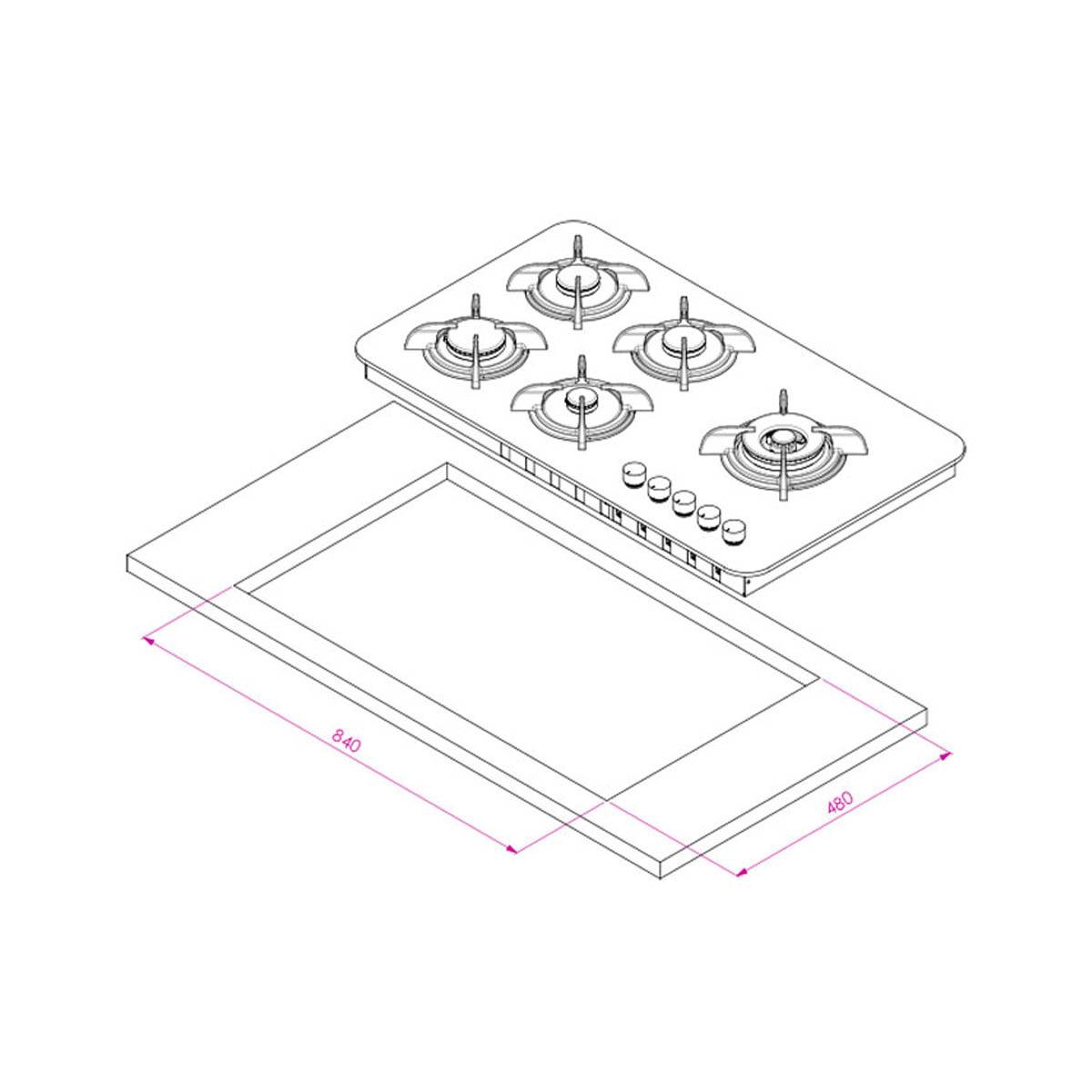 اجاق گاز صفحه ای شیشه ای IG8510 کن