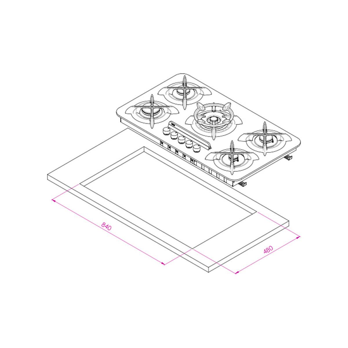 اجاق گاز صفحه ای شیشه ای IG503 کن