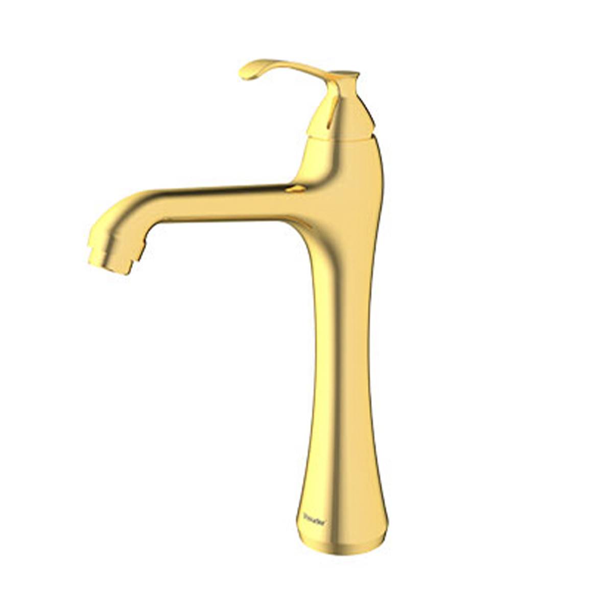 شیر روشویی پایه بلند کلاسیک طلایی مات شودر