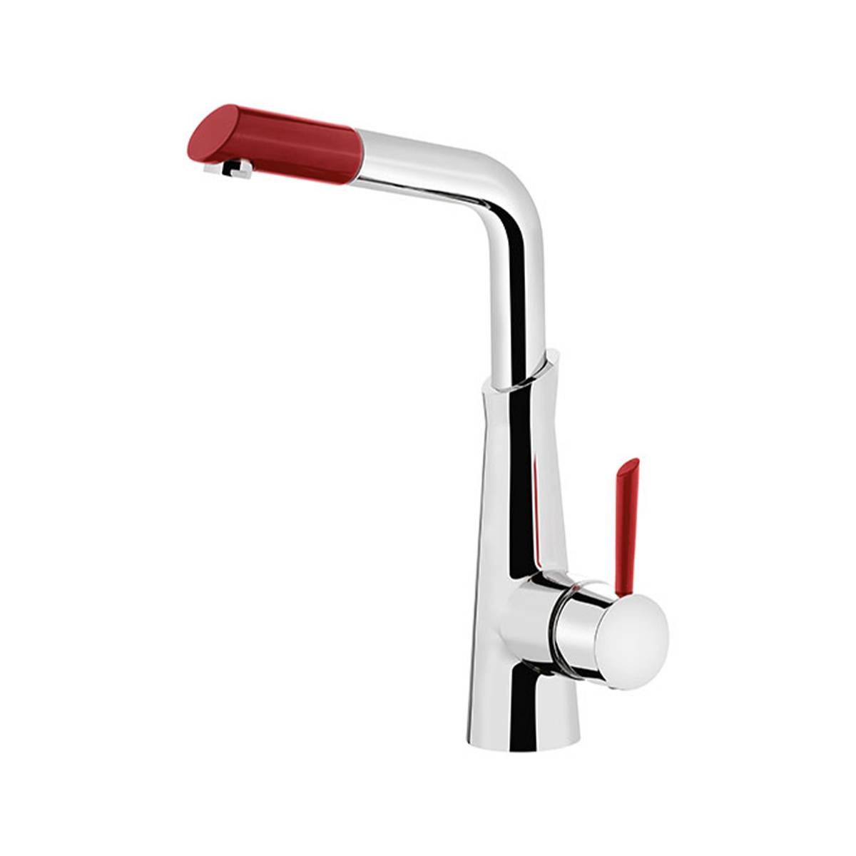 شیر آشپزخانه شاوری آکسل کروم قرمز شودر