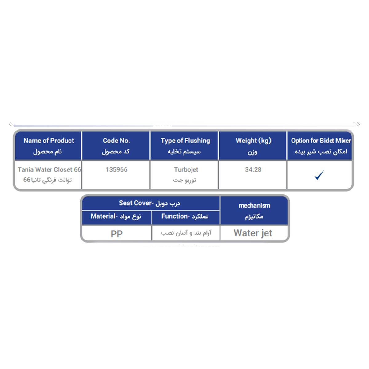 توالت فرنگی تانیا مروارید