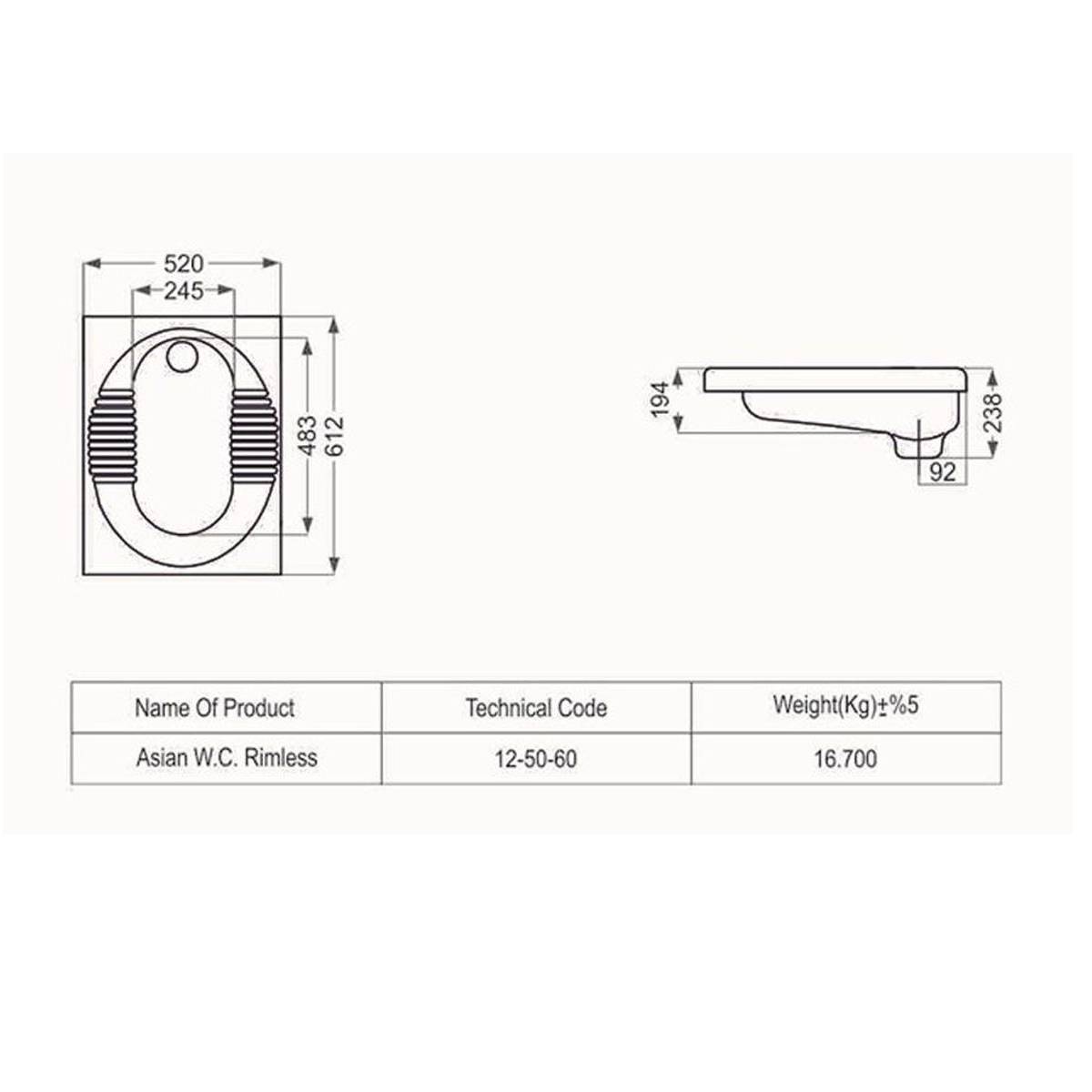 توالت زمینی موندیال مشکی براق مروارید