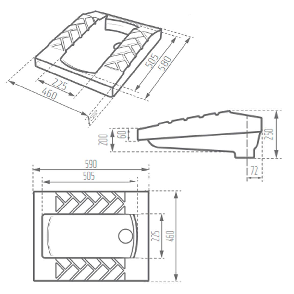 توالت زمینی کرون مشکی مات مروارید