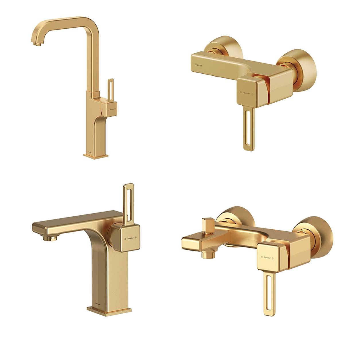 ست شیرآلات میشل طلایی مات شودر