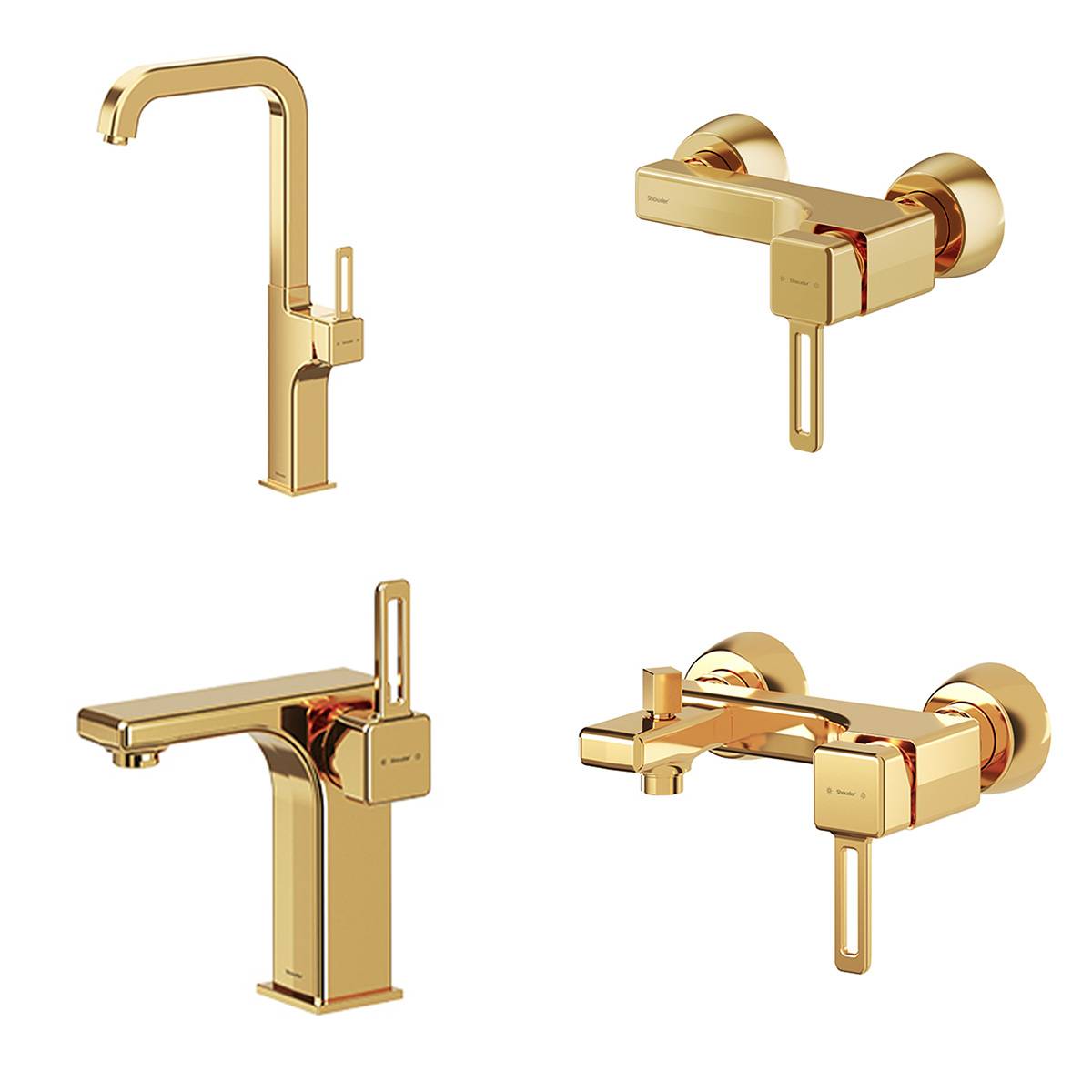 ست شیرآلات میشل طلایی شودر