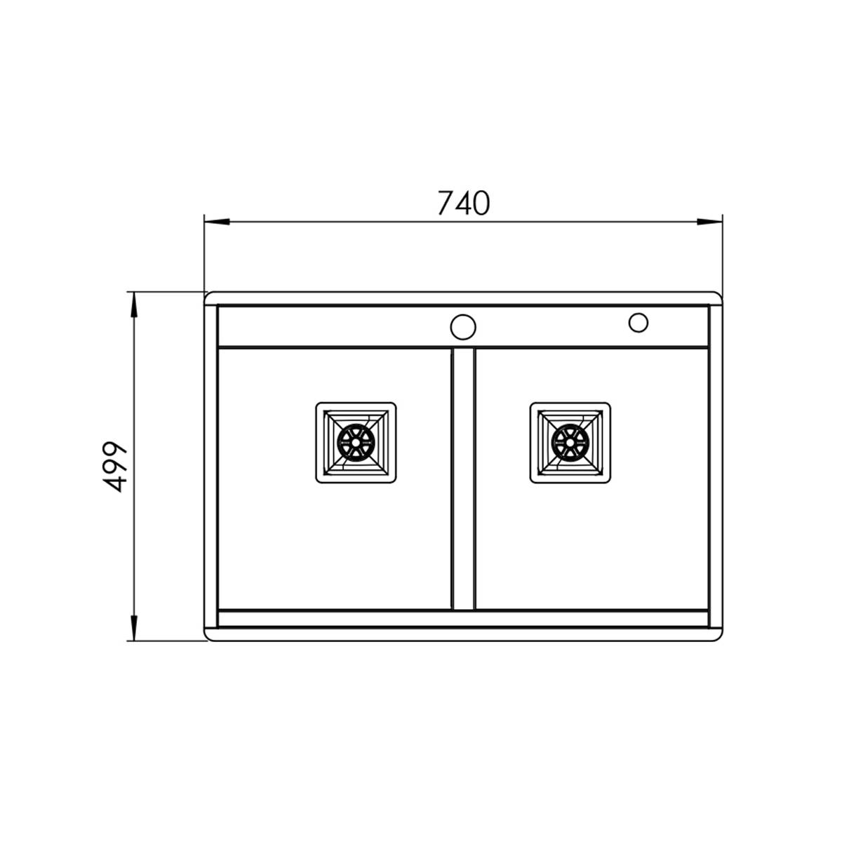 سینک توکار باکسی 74 BCN 302 کن
