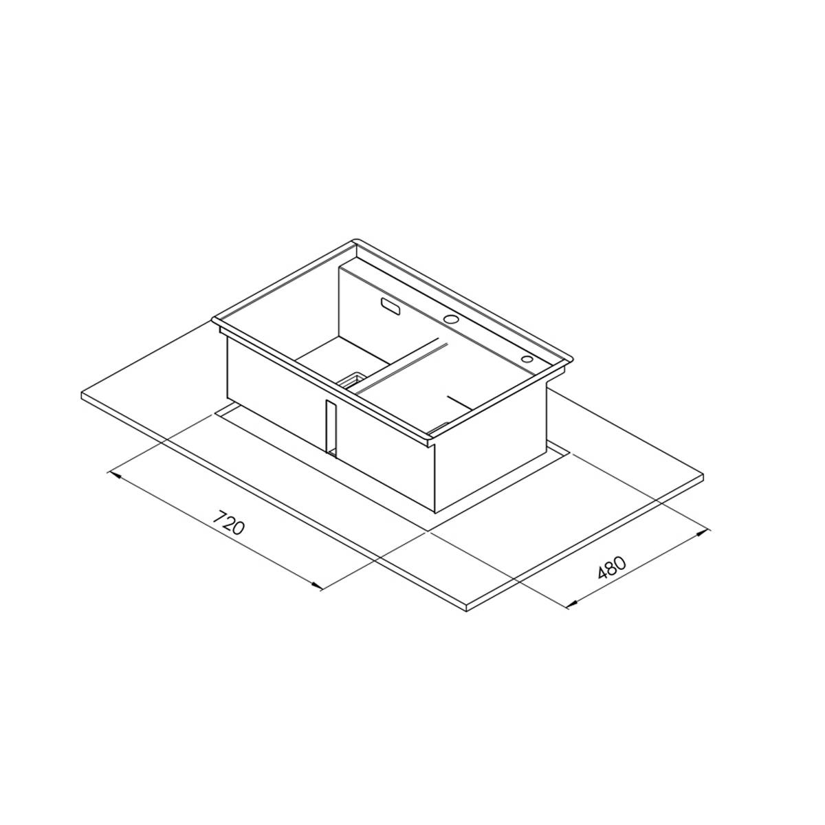 سینک توکار باکسی 74 BCN 302 کن