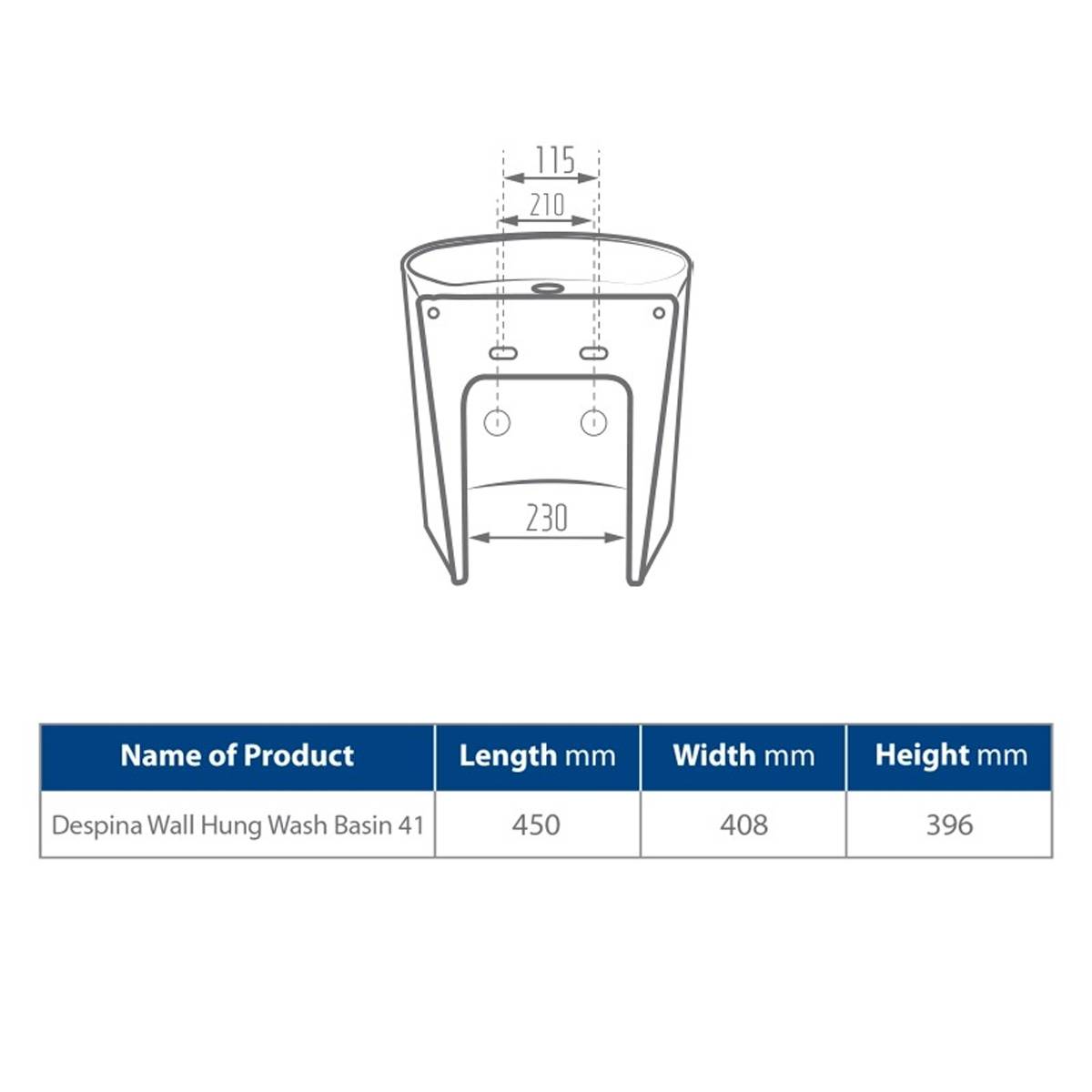 روشویی نیم پایه دسپینا مشکی مات مروارید