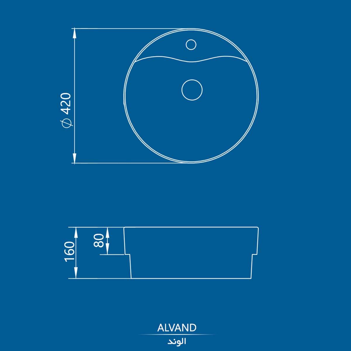روشویی روکابینتی الوند اورلب چینی کرد