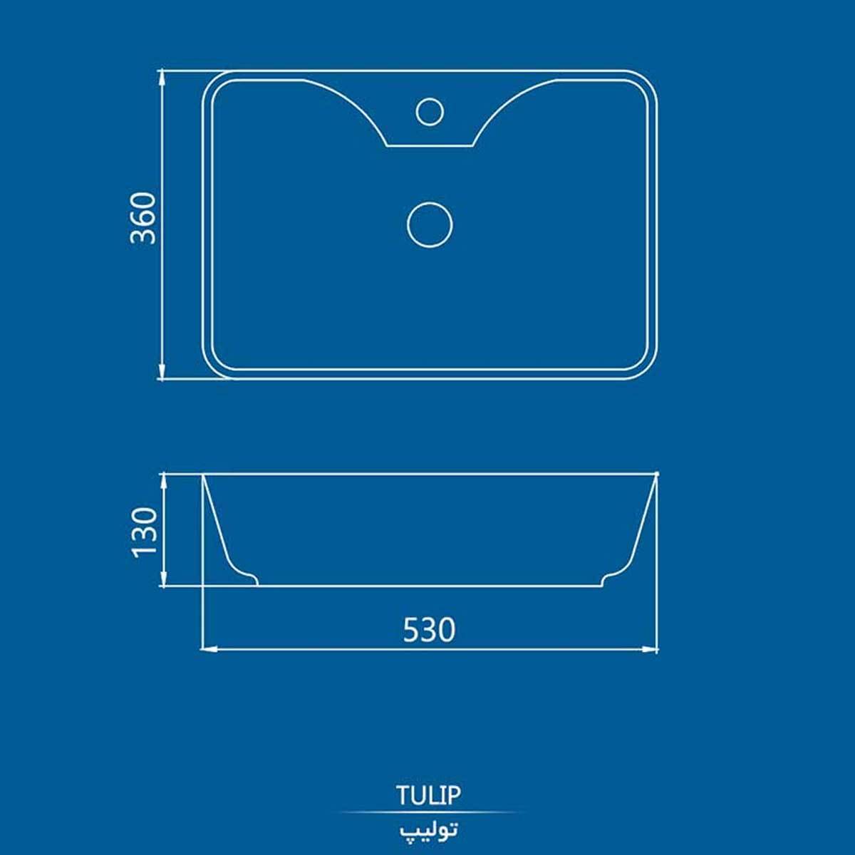 روشویی روکابینتی تولیپ جا شیردار چینی کرد