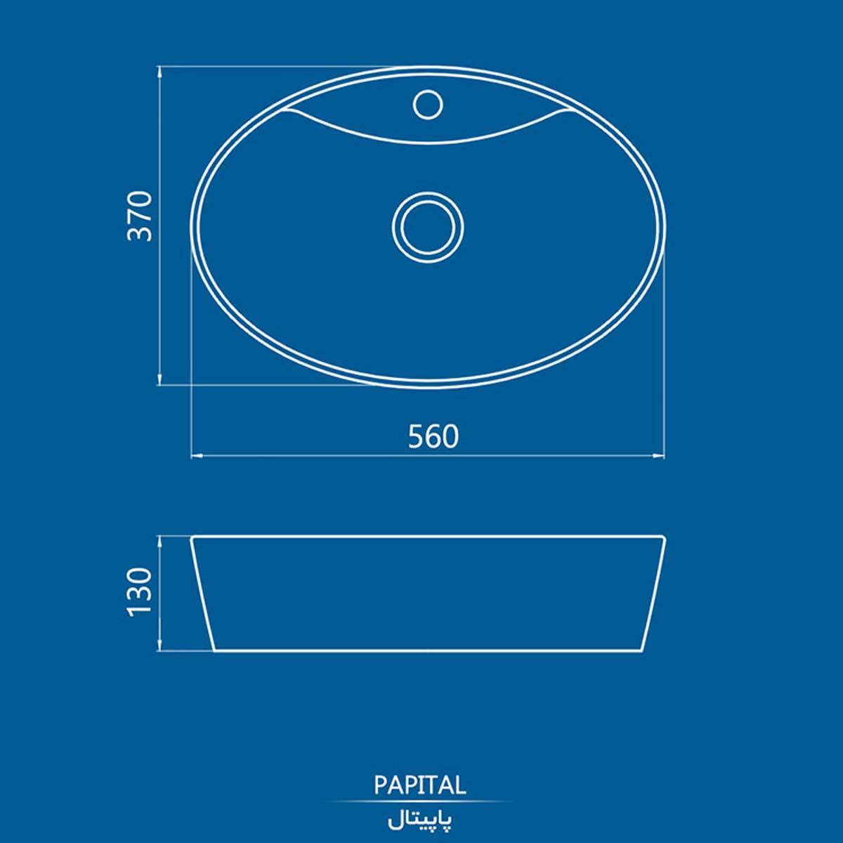 روشویی روکابینتی پاپیتال جا شیردار چینی کرد