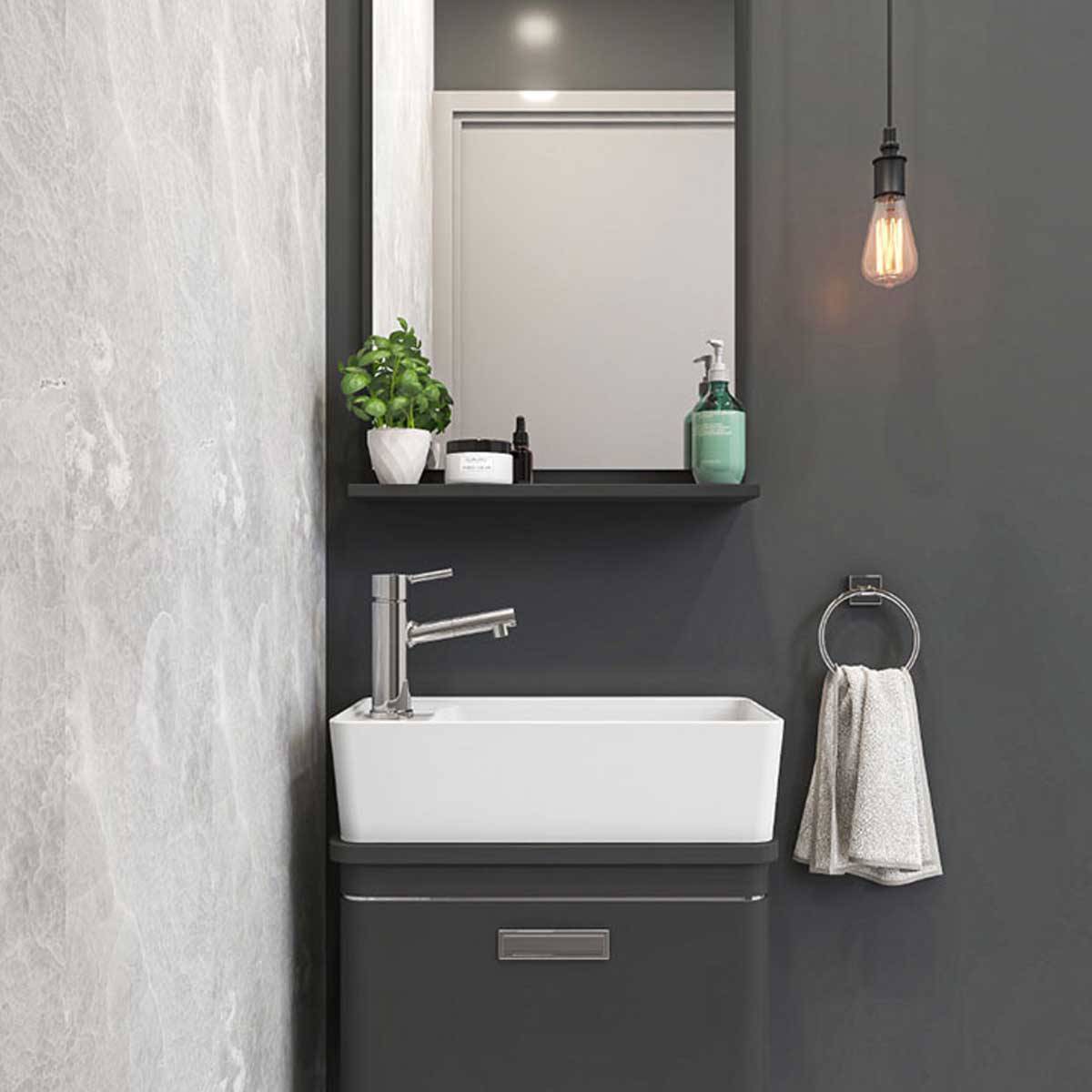 روشویی روکابینتی آلپن چینی کرد