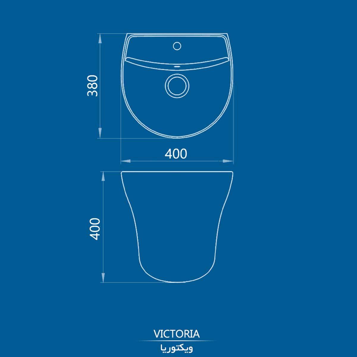روشویی نیم پایه ویکتوریا چینی کرد