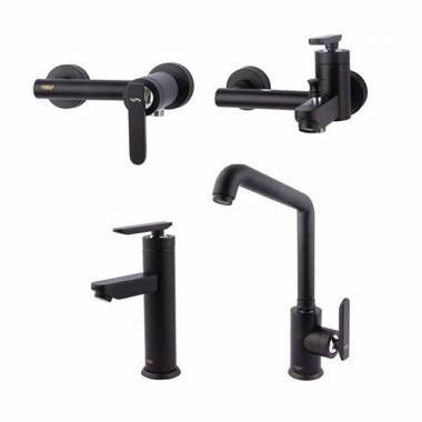 ست شیرآلات فلورا مشکی راسان