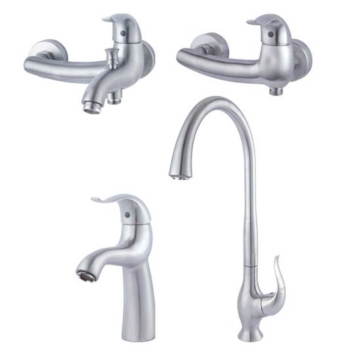 ست شیرآلات اکتاو کروم مات راسان