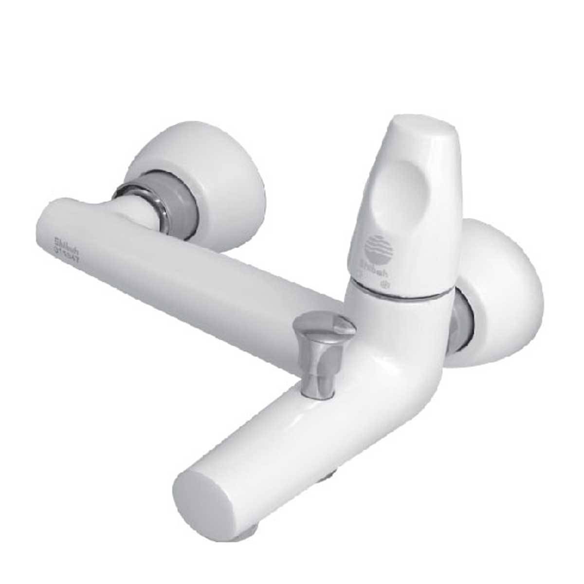 شیر حمام ماهور سفید کروم شیبه