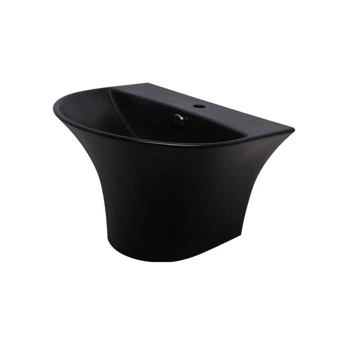 روشویی نیم پایه سیلویا مشکی مات مروارید