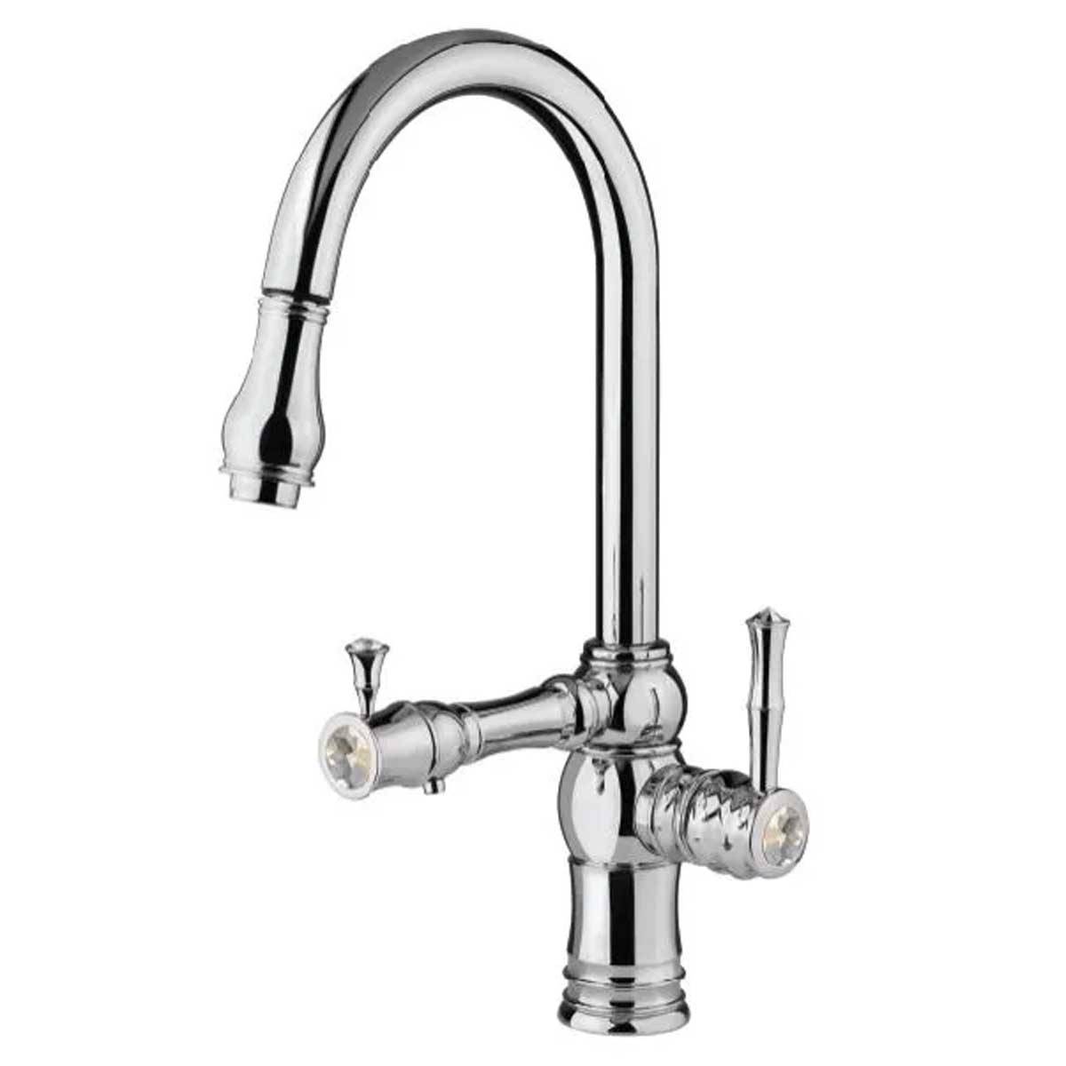 شیر آشپزخانه شاوری دو منظوره تابان کروم شیبه