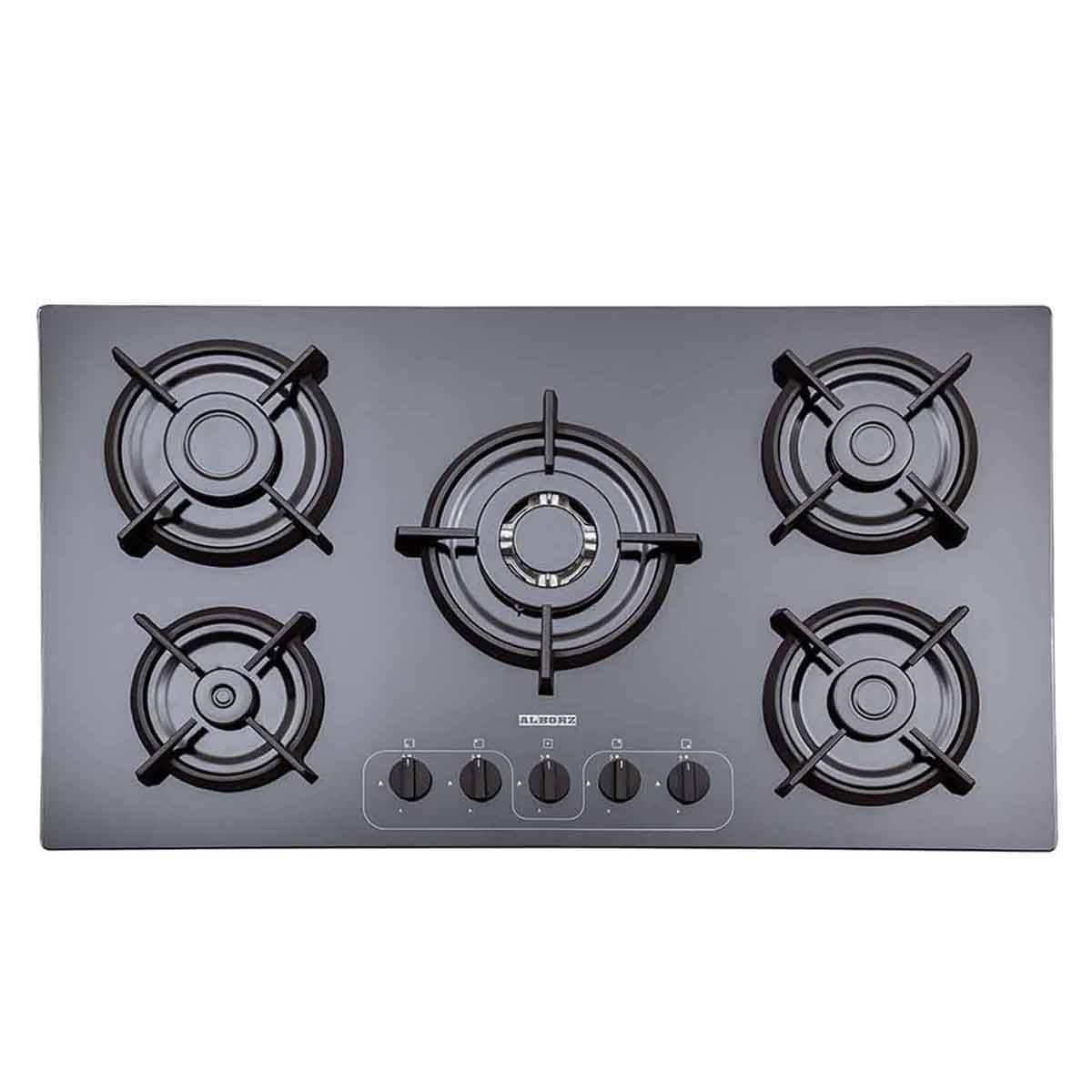 اجاق گاز شیشه ای مشکی G5968 استیل البرز