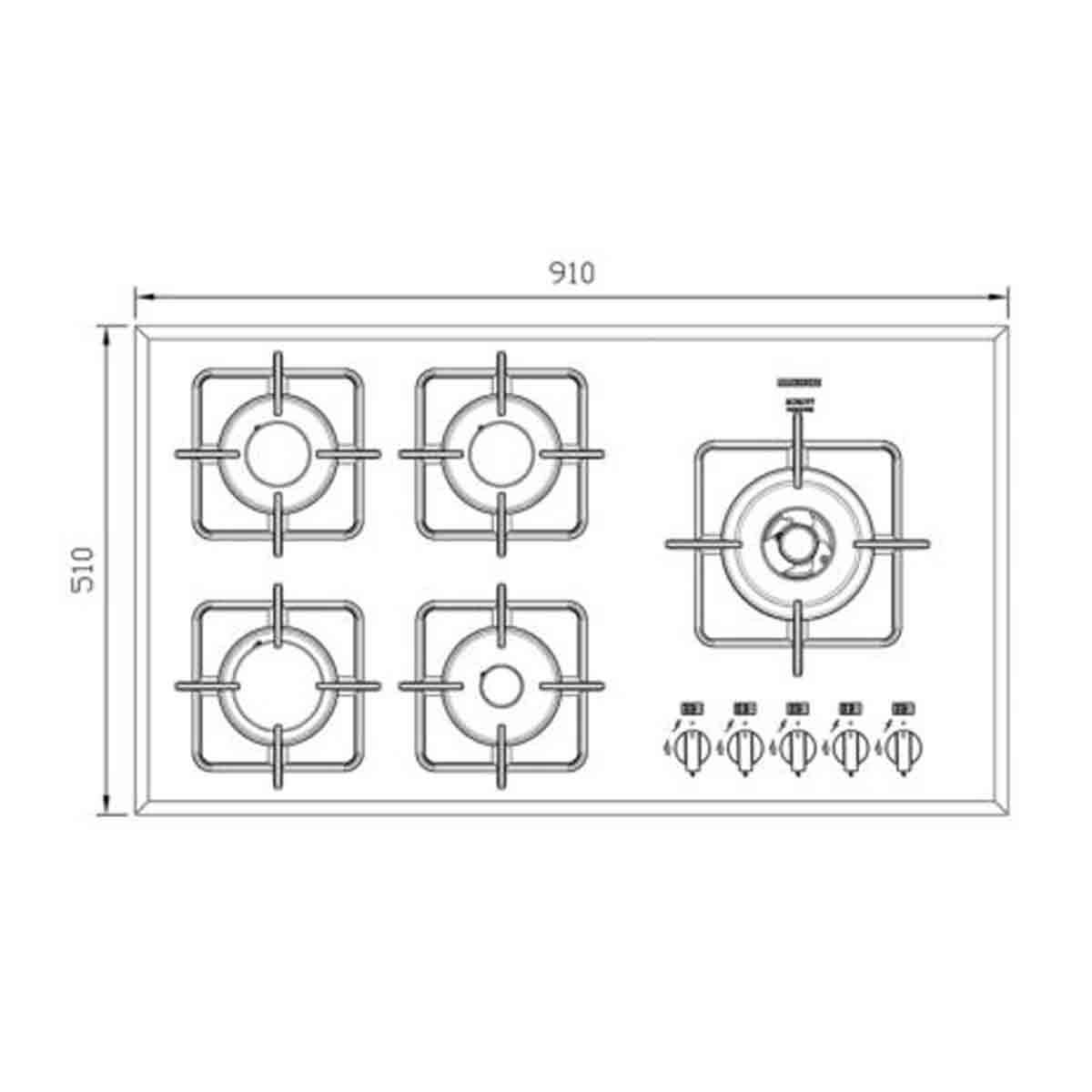 اجاق گاز شیشه ای مشکی G5959 استیل البرز