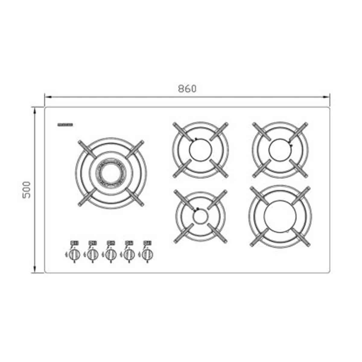 اجاق گاز شیشه ای مشکی G5957 استیل البرز