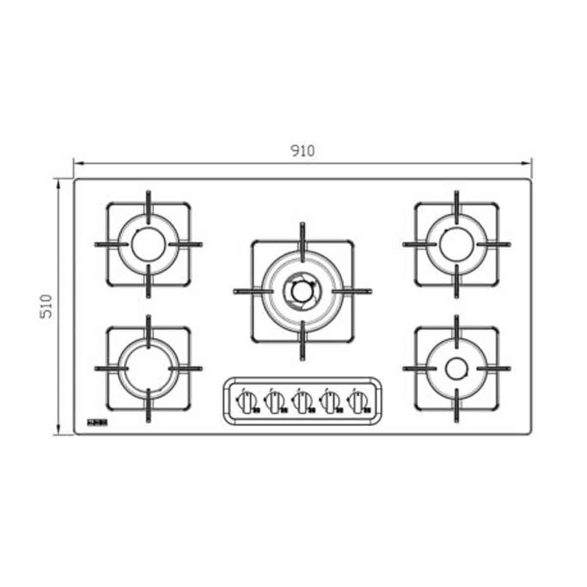 اجاق گاز شیشه ای S5913 استیل البرز