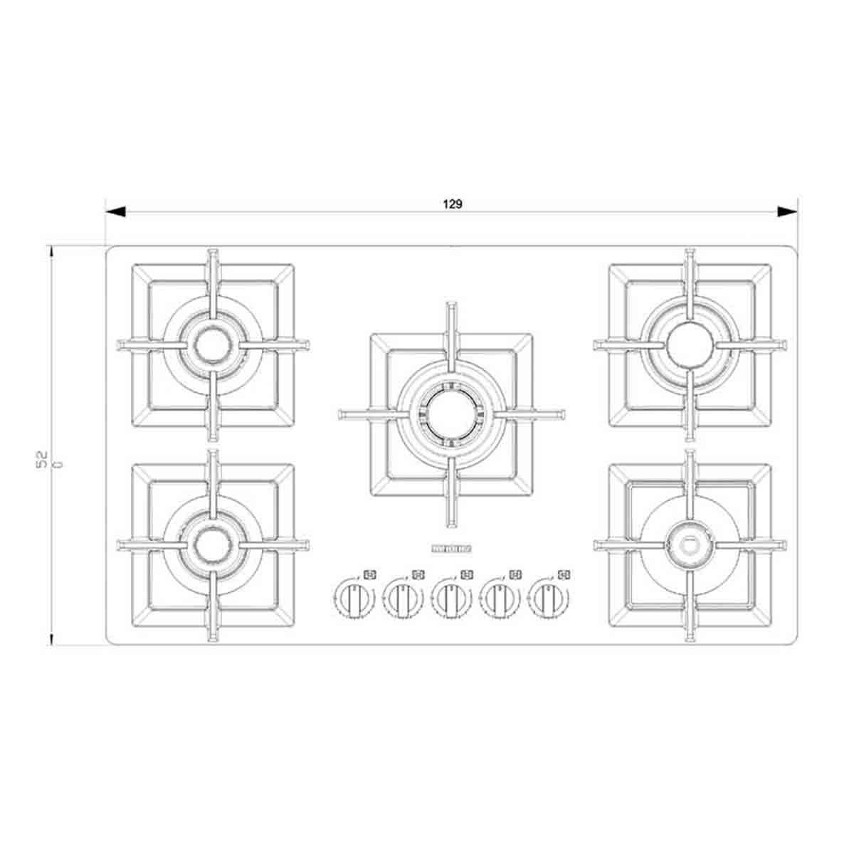 اجاق گاز شیشه ای مشکی 5903 C استیل البرز