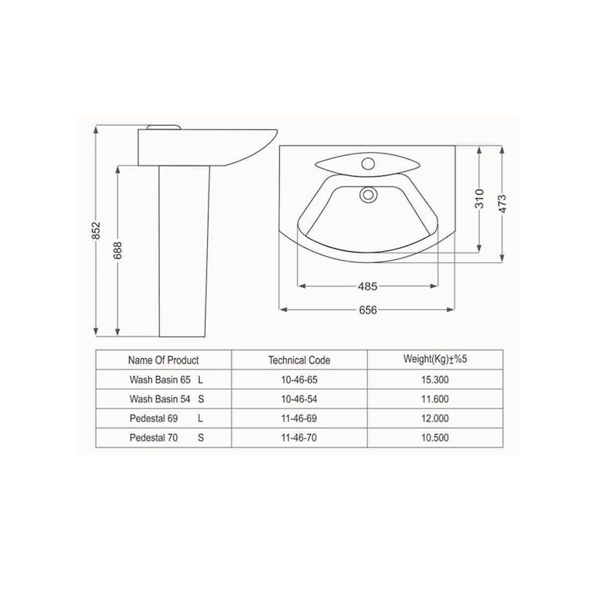 روشویی پایه دار الگانت مروارید