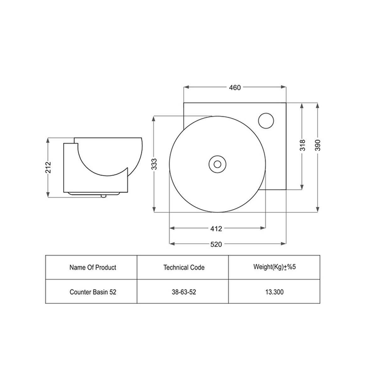 روشویی روکابینتی پارمیدا مروارید