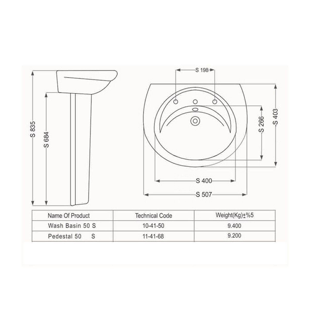 روشویی پایه دار دیاموند مروارید