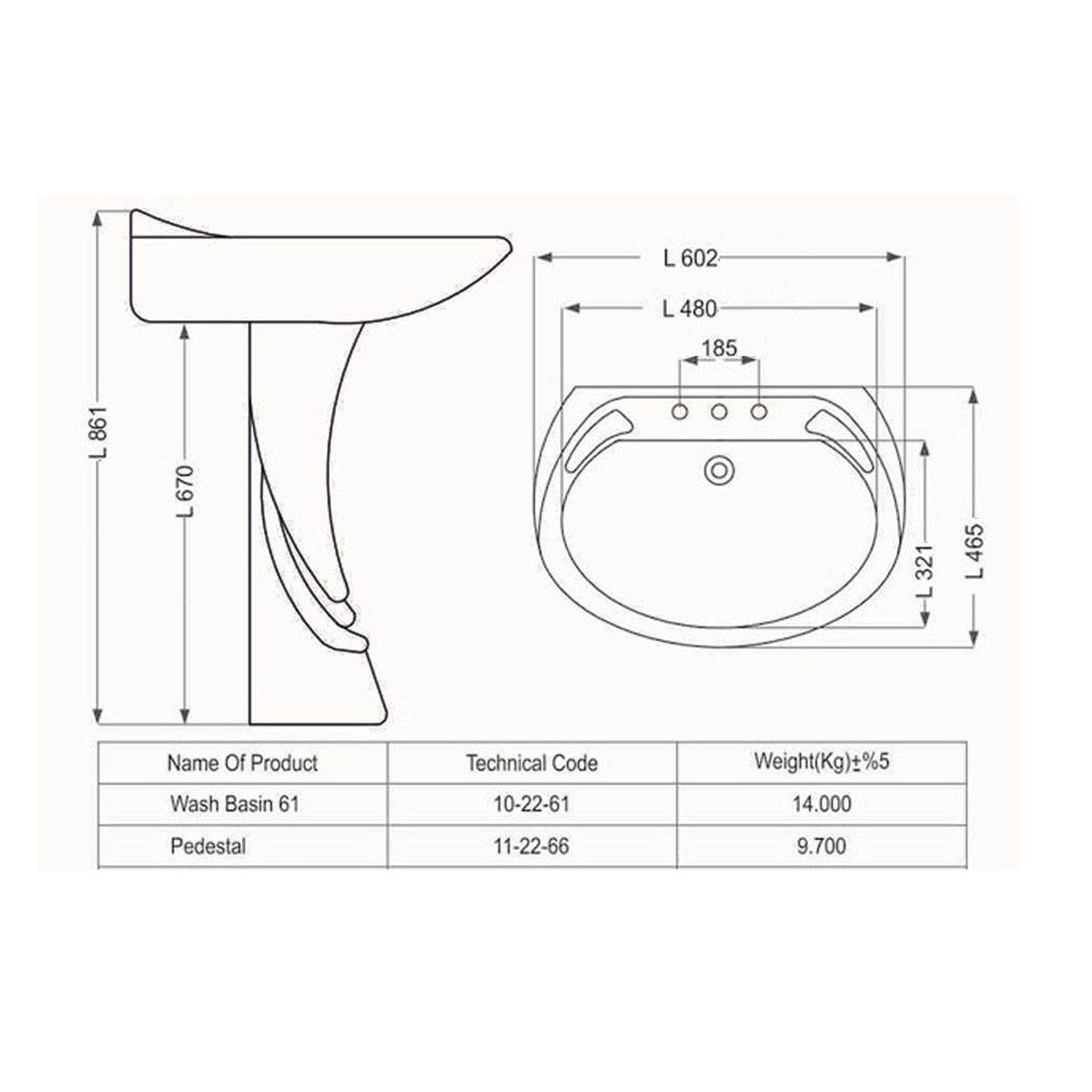 روشویی پایه دار مرجان مروارید